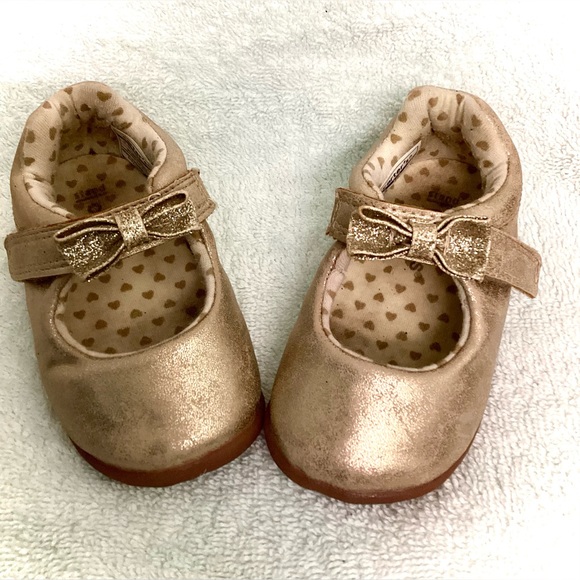 Carter’s Other - Carters Gold Shoes with Bows